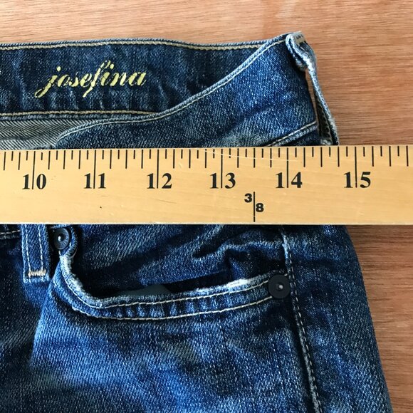 7 For All Mankind Josefina Skinny Jeans Women 25 Blue Low Rise Distressed 17226 - Picture 11 of 15